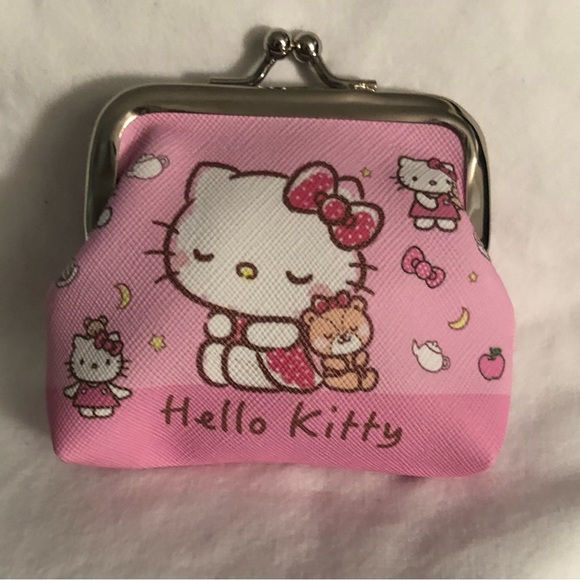 Hello Kitty coin purse Hello Kitty graphics with  kiss lock closures pink. - Picture 2 of 4